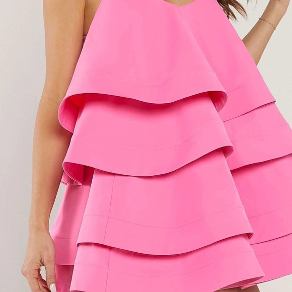 Layer Hem Cami Mini dress Pink! its' a girl party event date - Picture 3 of 5